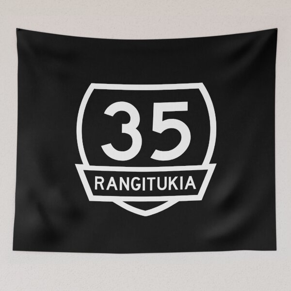 Item preview, Rangitukia highway 35  with Banner- Black designed and sold by MY NEW ZEALAND.