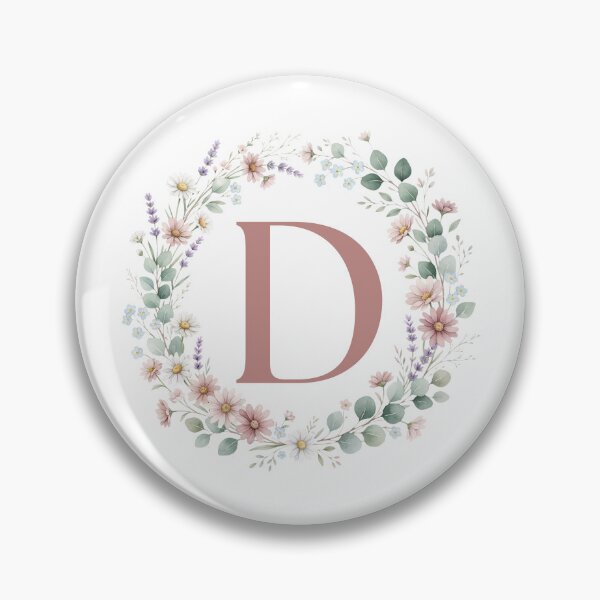 Item preview, Pink Letter D Floral Wreath Monogram designed and sold by ITCHAWAWAA.