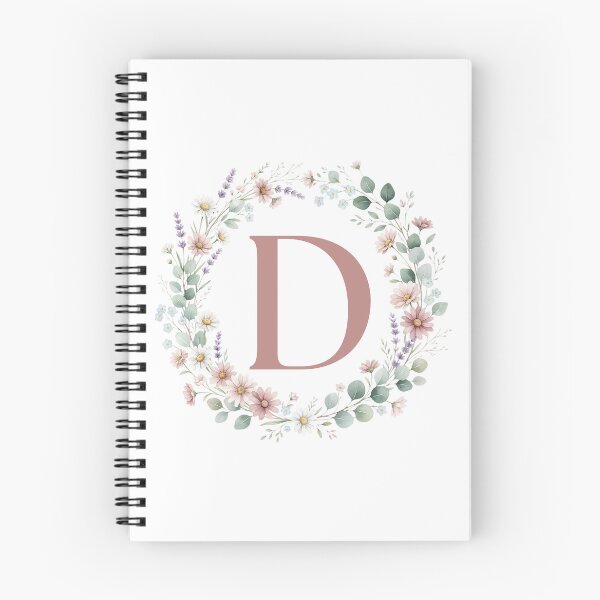 Item preview, Pink Letter D Floral Wreath Monogram designed and sold by ITCHAWAWAA.