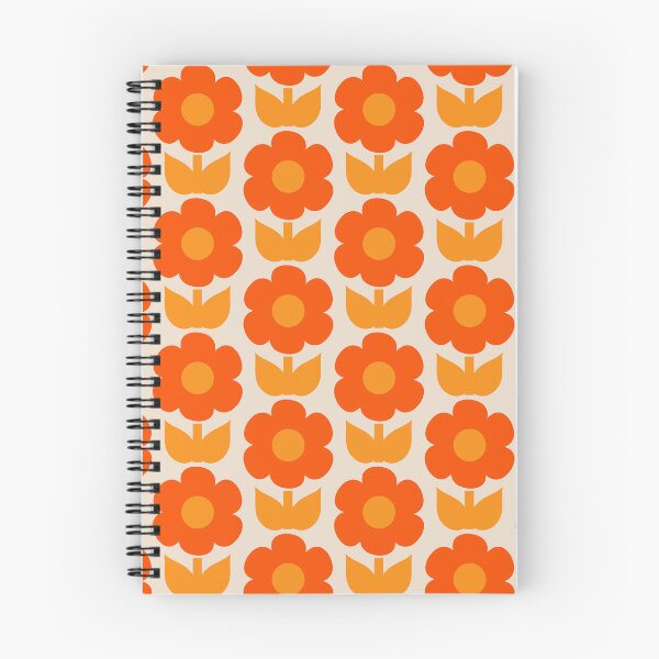 Item preview, Retro Flowers Mid Century Modern Jonnty Pattern in 70s Orange and Beige Small designed and sold by kierkegaard.