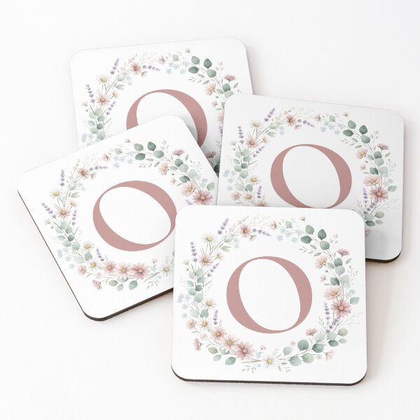 Item preview, Pink Letter O Floral Wreath Monogram designed and sold by ITCHAWAWAA.