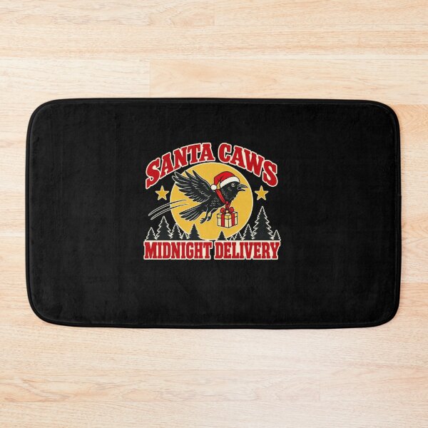 Item preview, Funny Santa Caws Midnight Delivery Raven Christmas Pun Art designed and sold by elderberry.