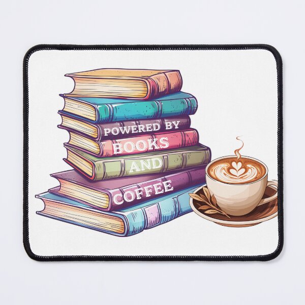 Item preview, Powered by Books and Coffee Watercolor Illustration designed and sold by KMKDesignStudio.