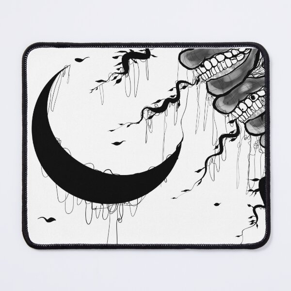 Item preview, Crescent Moon with Toothy Mouths | Surreal Horror designed and sold by immortalmoonimp.