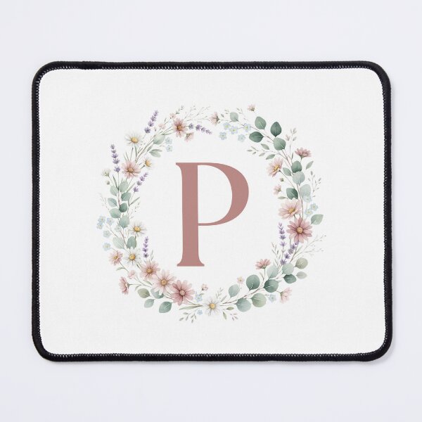 Item preview,  Pink Letter P Floral Wreath Monogram designed and sold by ITCHAWAWAA.