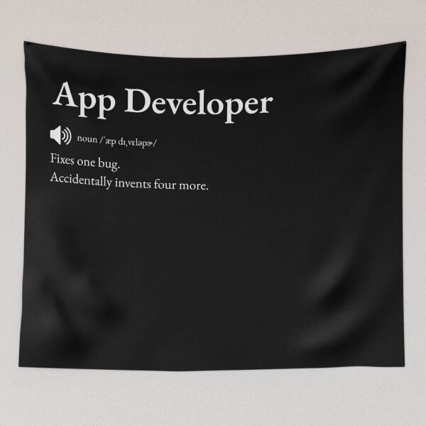 Item preview, App Developer Funny Definition: Gift for Coworker, Friend or Special Someone | Coder's Bug-Fixing Banter designed and sold by BrooklynRhodes.