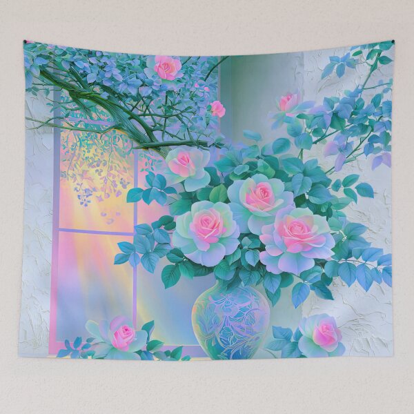 Item preview, Serenade in Pastel Cyan and Rose designed and sold by bloorose.