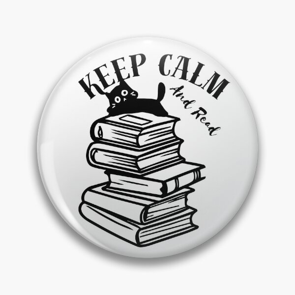 Item preview, Keep Calm And Read - Funny Black Cat On Book Stack designed and sold by KMKDesignStudio.