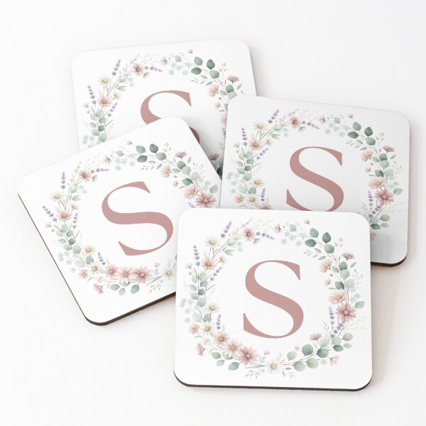 Item preview,  Pink Letter S Floral Wreath Monogram designed and sold by ITCHAWAWAA.