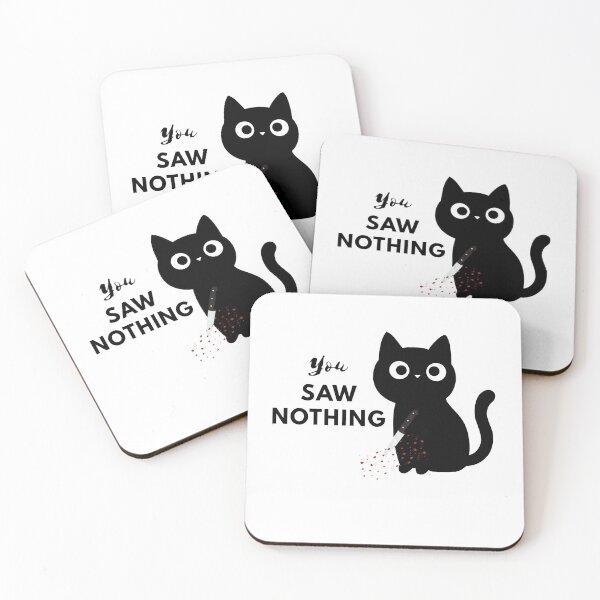 Item preview, You Saw Nothing - Funny Black Cat With Knife designed and sold by KMKDesignStudio.