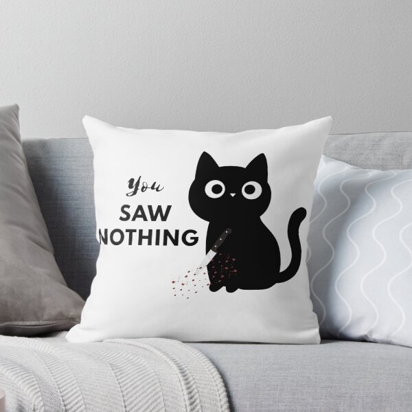 Item preview, You Saw Nothing - Funny Black Cat With Knife designed and sold by KMKDesignStudio.