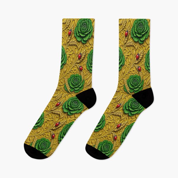 Item preview, Lucky Ladybugs on Green Roses - Luxury Gold Embossed Pattern designed and sold by Breezes-of-Ida.