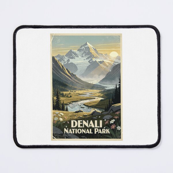 Item preview, Denali National Park Vintage Travel Art designed and sold by Teelogic.