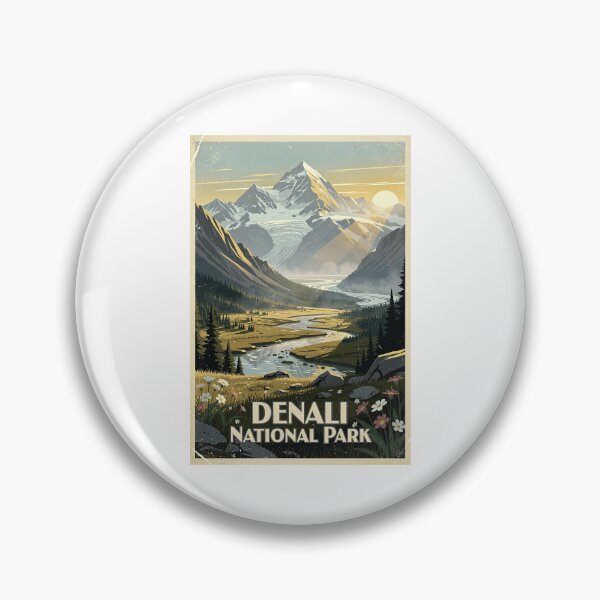 Item preview, Denali National Park Vintage Travel Art designed and sold by Teelogic.