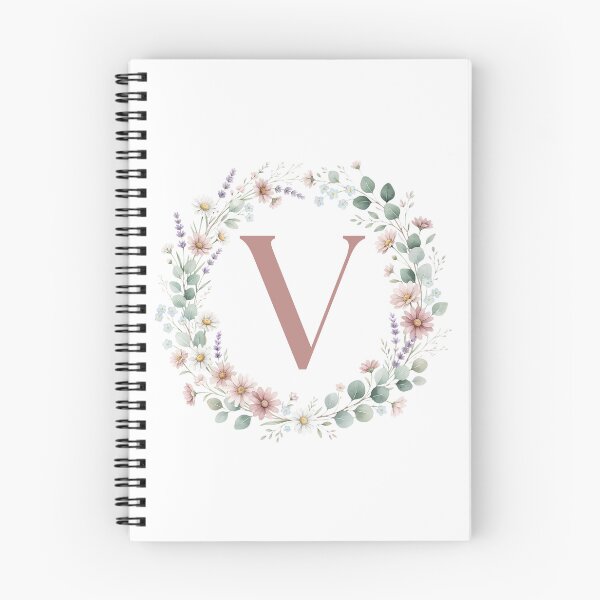 Item preview, Pink Letter V Floral Wreath Monogram designed and sold by ITCHAWAWAA.
