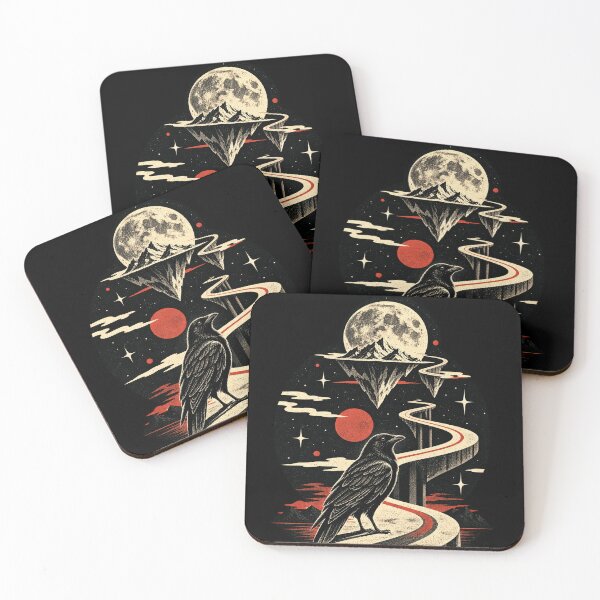 Item preview, Cosmic Raven – Surreal Pathway Illustration designed and sold by Dogandesighn.
