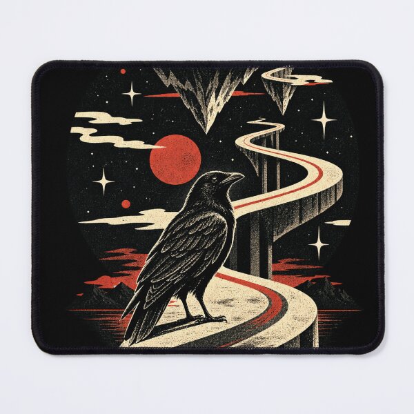 Item preview, Cosmic Raven – Surreal Pathway Illustration designed and sold by Dogandesighn.