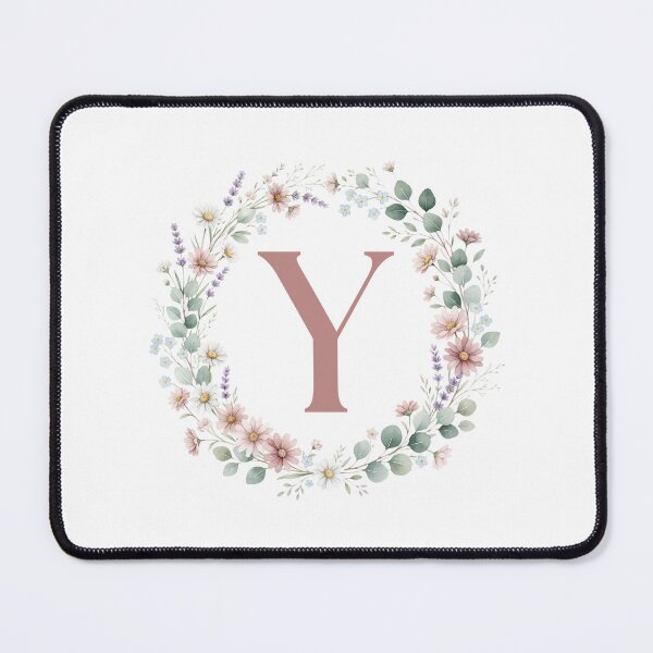Item preview, Pink Letter Y Floral Wreath Monogram designed and sold by ITCHAWAWAA.