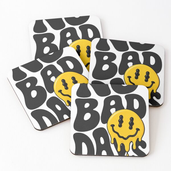 Item preview, No Bad Days Smiley Face – Melting Happy Face Retro Typography designed and sold by aloksahu123.