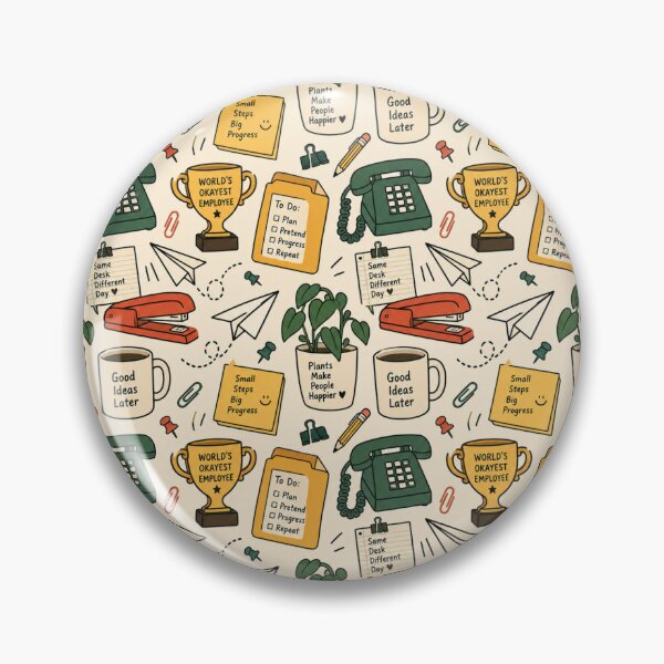 Item preview, Office Sitcom Doodle Pattern – Retro Cubicle Seamless Print for Workplace Fans designed and sold by Fanverse Merchandise.