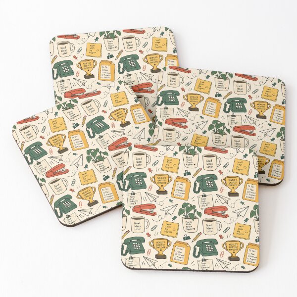 Item preview, Office Sitcom Doodle Pattern – Retro Cubicle Seamless Print for Workplace Fans designed and sold by Fanverse Merchandise.