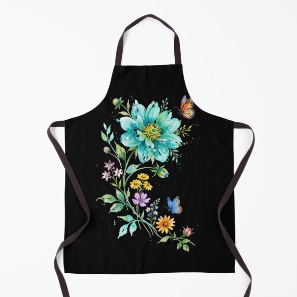 Item preview, Colorful Floral Meadow & Butterflies Watercolor Art designed and sold by KMKDesignStudio.