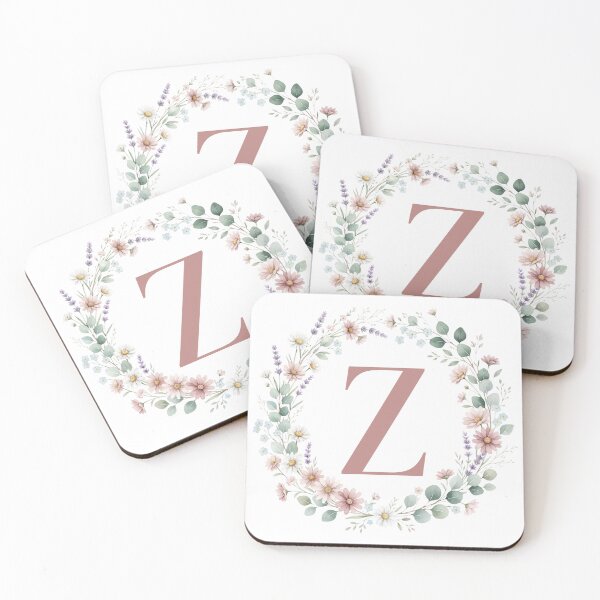 Item preview, Pink Letter Z Floral Wreath Monogram designed and sold by ITCHAWAWAA.