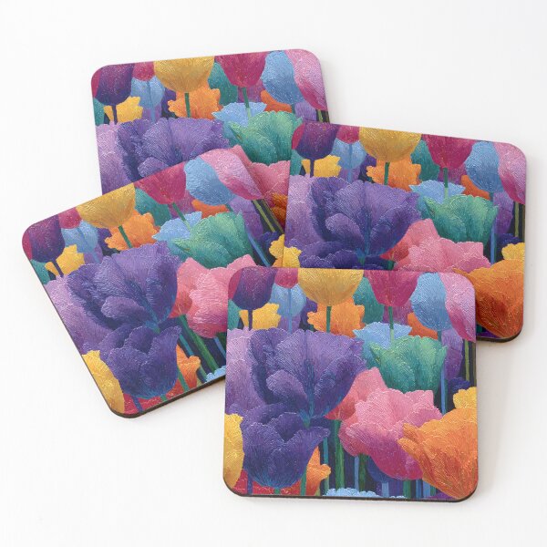 Item preview, Romantic Tulips Garden Painting Floral Wall Art designed and sold by AutoPopStudio.