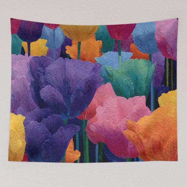 Item preview, Romantic Tulips Garden Painting Floral Wall Art designed and sold by AutoPopStudio.