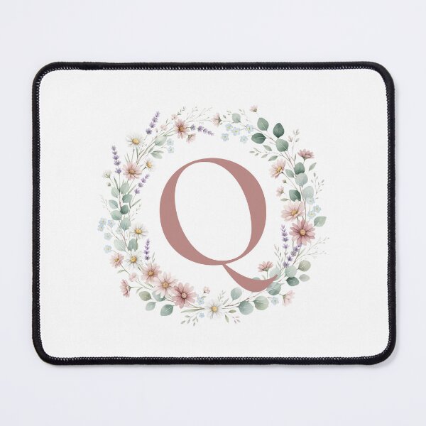 Item preview,  Pink Letter Q Floral Wreath Monogram designed and sold by ITCHAWAWAA.