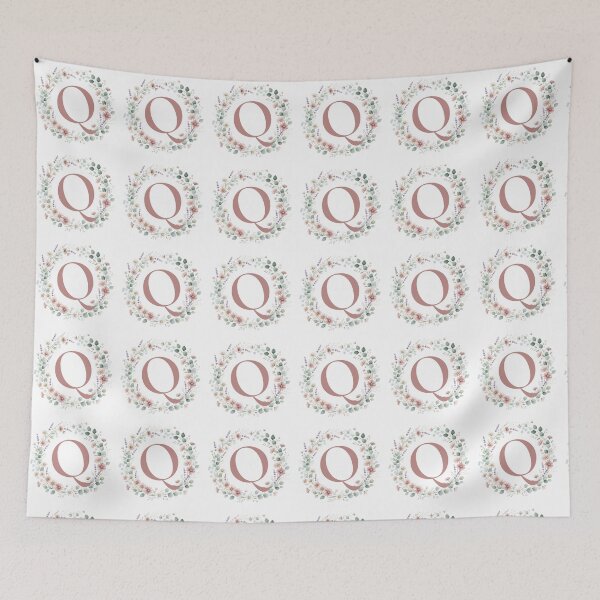 Item preview,  Pink Letter Q Floral Wreath Monogram designed and sold by ITCHAWAWAA.