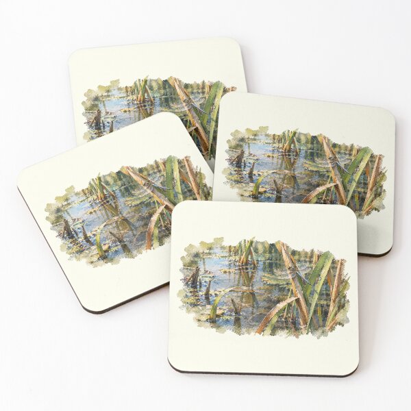 Item preview, Dragonfly Among the Reeds | Wetland Nature Study designed and sold by SusanSweetArt.