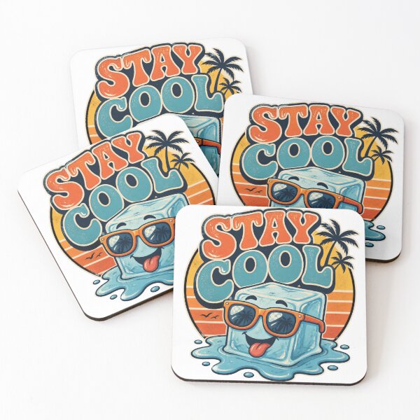 Item preview, Stay Cool Funny Ice Cube Summer Retro Vintage Design designed and sold by Brain shot.