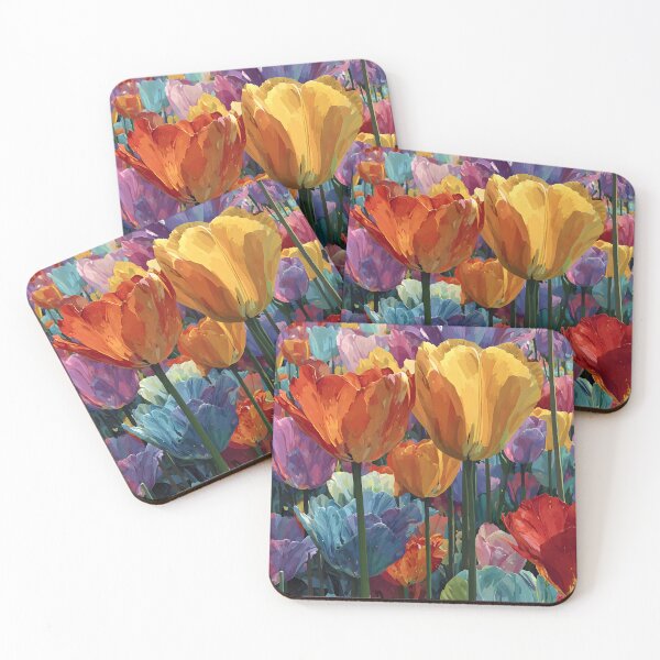 Item preview, Colorful Tulips Flower Field Contemporary Artwork designed and sold by AutoPopStudio.