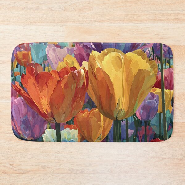 Item preview, Colorful Tulips Flower Field Contemporary Artwork designed and sold by AutoPopStudio.