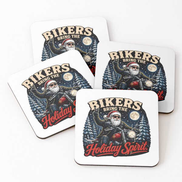 Item preview, Bikers Bring the Holiday Spirit – Santa Motorcycle Christmas Biker designed and sold by SVALANART.