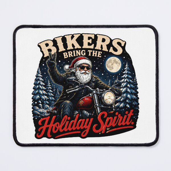 Artikelvorschau, Bikers Bring the Holiday Spirit – Weihnachtsmann Motorrad Weihnachten Biker entworfen und verkauft von SVALANART.