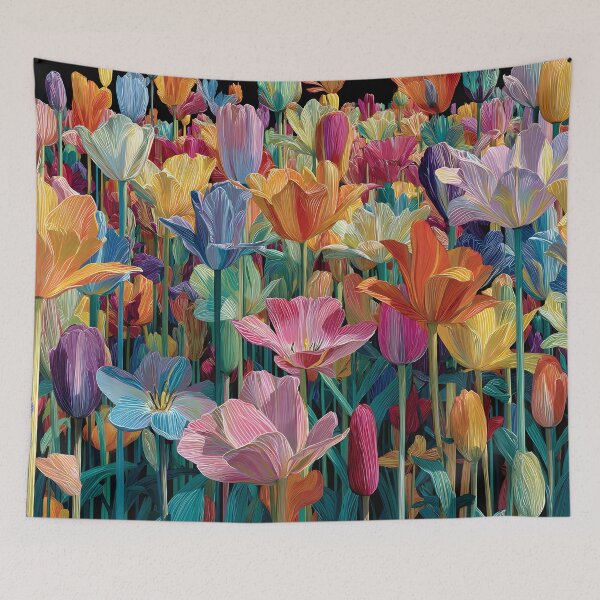 Item preview, Dreamy Tulips Floral Painting Spring Garden Art designed and sold by AutoPopStudio.