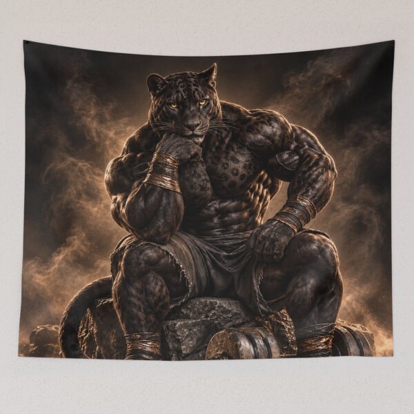 Item preview, Muscular Spotted Jaguar Bodybuilder designed and sold by LiMarchee.