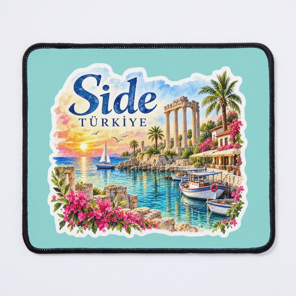 Item preview, Side Türkiye Mediterranean Paradise Watercolor Travel Art designed and sold by GusiaTreasures.