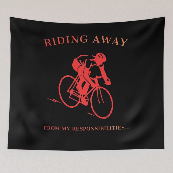 Item preview, Riding Away From My Responsibilities Bicyclist Graphic designed and sold by Nabutami.