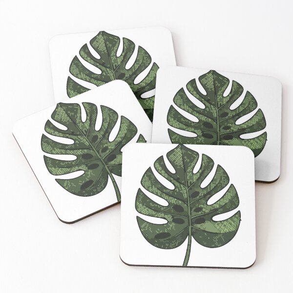 Item preview, Aesthetic Monstera Deliciosa Leaf – Textured Botanical Art designed and sold by KMKDesignStudio.