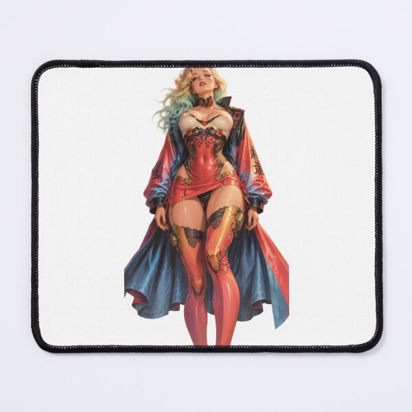 Item preview, Cyberpunk Pin Up Girl – Crimson Future Warrior designed and sold by Cosplayvintage.