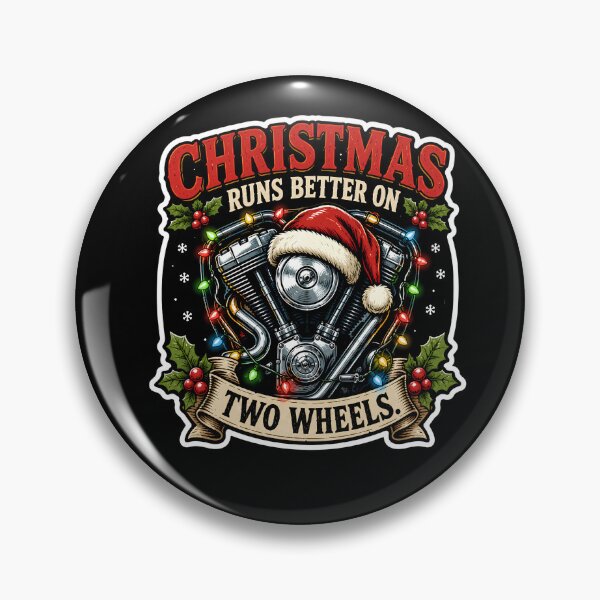 Item preview, Christmas Runs Better on Two Wheels – Motorcycle Biker Christmas designed and sold by SVALANART.