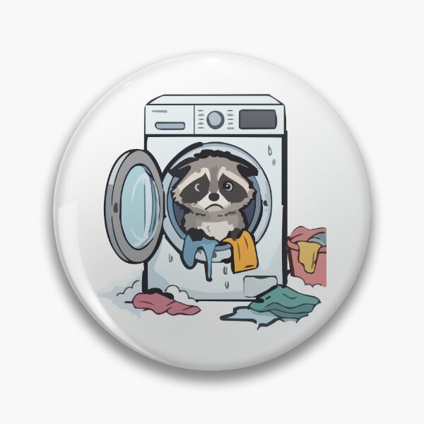 Item preview, Cute Raccoon in Washing Machine – Funny Laundry Day Art designed and sold by KMKDesignStudio.