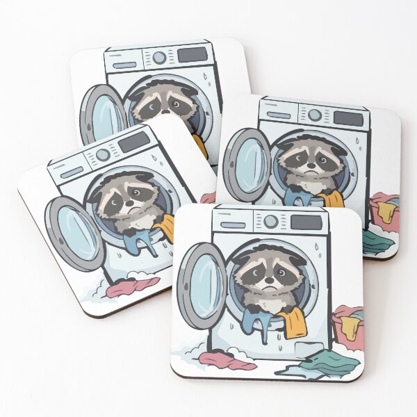 Item preview, Cute Raccoon in Washing Machine – Funny Laundry Day Art designed and sold by KMKDesignStudio.