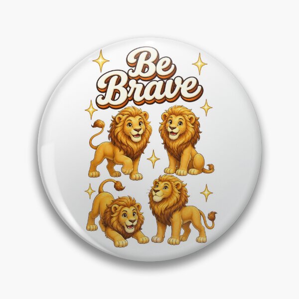 Item preview, Be Brave – Four Lions Bold Motivational Cartoon Design designed and sold by Cartoon art with a purpose ❤️ Supporting Althea’s friends .