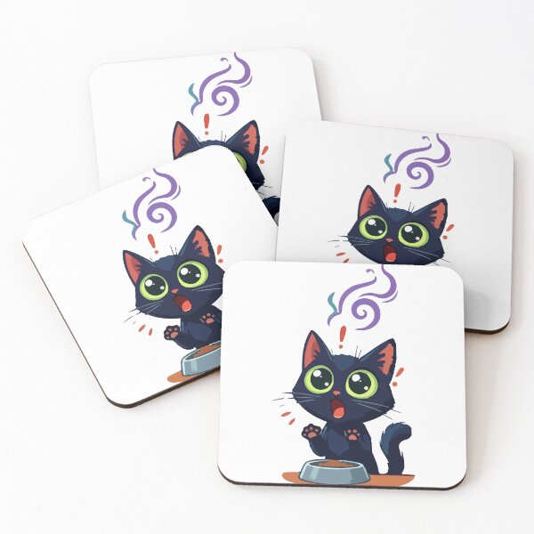 Item preview, Funny Hungry Black Cat Screaming for Food – Dramatic Kitten designed and sold by KMKDesignStudio.