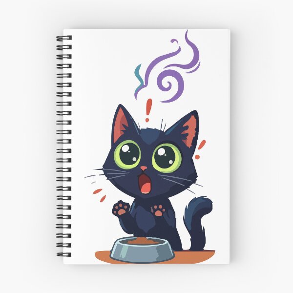 Item preview, Funny Hungry Black Cat Screaming for Food – Dramatic Kitten designed and sold by KMKDesignStudio.