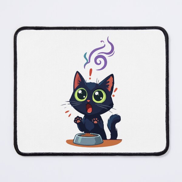 Item preview, Funny Hungry Black Cat Screaming for Food – Dramatic Kitten designed and sold by KMKDesignStudio.